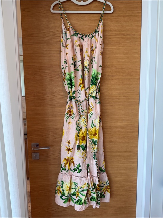 FARM Rio Dresses & Skirts - FARM Rio Pink Maxi Dress with Green & Yellow Floral Print